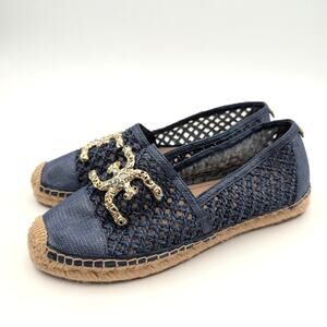 Sam Edelman Khiara Espadrille Flats Women's Hudson Blue Size US9M EU40
